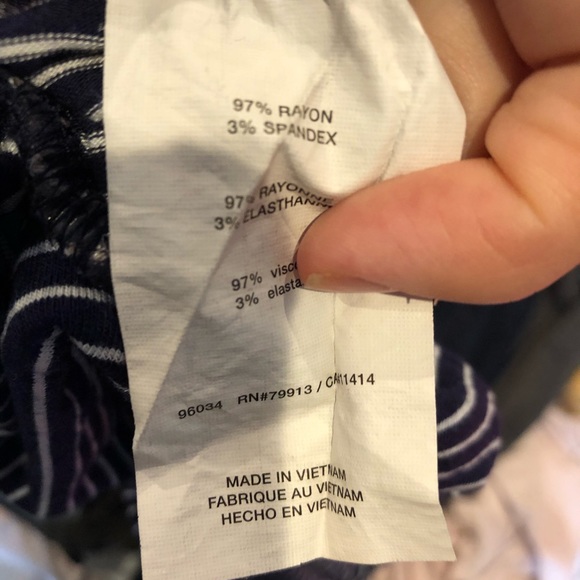 Full Length Blue Striped Maternity Maxi Skirt L - Picture 5 of 5